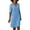 Blue, variant on Womens Summer Casual Mini Dresses 3/4 Sleeve Half Sleeve V Neck Hot Vacation Printed Short Mini Dress Boho Dress Army Green S-XXL