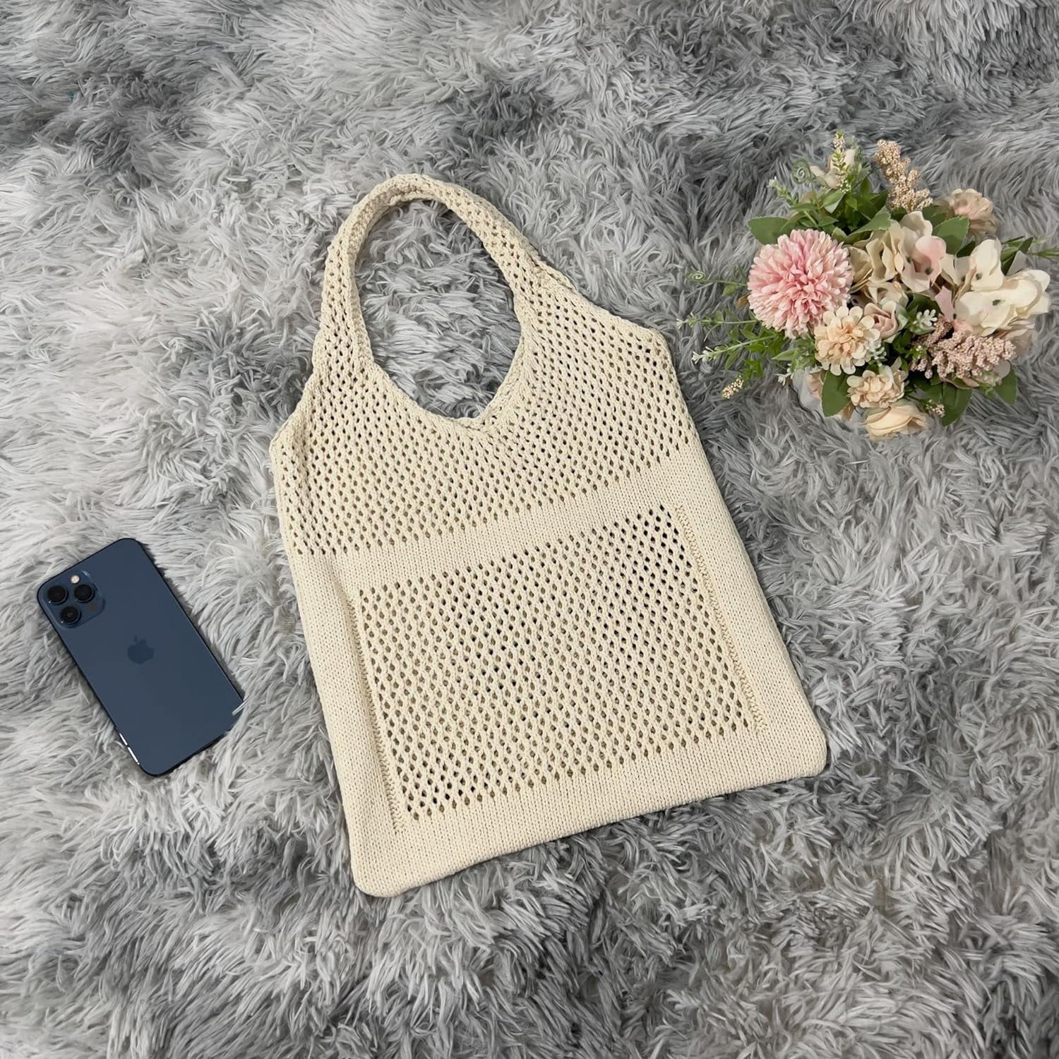 Kukuzhu Fairy Tote Bag Aesthetic Tote Bag Y2k Bag Tote Bag Aesthetic Y2k Crochet Tote Bag Aesthetic