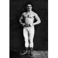 thumbnail image 2 of Vintage Muscle Men 11x14 White Modern Wood Framed Museum Art Print Titled - Bodybuilder in Leotard and Boots, 2 of 4