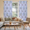 thumbnail image 2 of Spring Floral Kitchen Curtain for Berdoom Living Room Cafe 72 Inch Length, Retro Flowers Leaves Botanical Light Blue Tiers Curtains Light Filtering Drapes Window Treatment 2 Panels 52"Wx72"L, 2 of 8