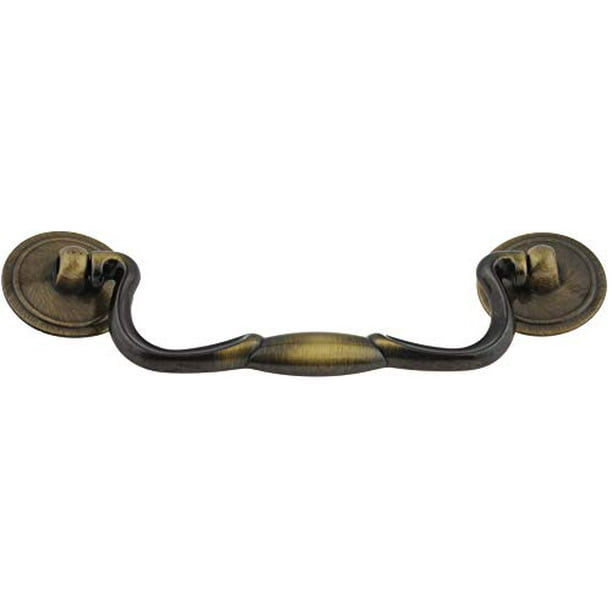 Satin Antique Brass Drawer Bail Pull Handle Centers 4 1 2 Cabinet Vintage Cupboard Old Desk Reion Hardware Dl P2696 412ab Com Satin Antique Brass Drawer Bail Pull, Vintage Cabinet Hinges And Handles