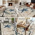 thumbnail image 5 of Rectangle Area Rugs 6 x 9 Ft, Texas Star Vintage Non-Slip Residential Carpet, Retro Navy Blue Berry Wooden Indoor Crawling Mats Runner Rugs for Living Room/Dining Room/Bedroom, 5 of 8