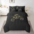 thumbnail image 2 of jejeloiu Motorcycle Motor Biker 7-Piece Bedding Comforter Set,Military Camouflage King Bedding Sets For Boys Kids Reversible, 2 of 8