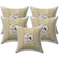 thumbnail image 1 of Stylo Culture Ethnic Decorative Throw Pillow Covers Embroidered 16x16 Brocade Patchwork White Traditional 40 x 40 cm Bedroom Polydupion Floral Square Cushion Covers | Set Of 5, 1 of 3
