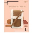 thumbnail image 3 of Bolso de mujer, otoño e invierno, nuevo bolso de cuero genuino para mujer, mini bolso de felpa de cordero para teléfono móvil, bolso de hombro tipo bandolera, 3 of 3
