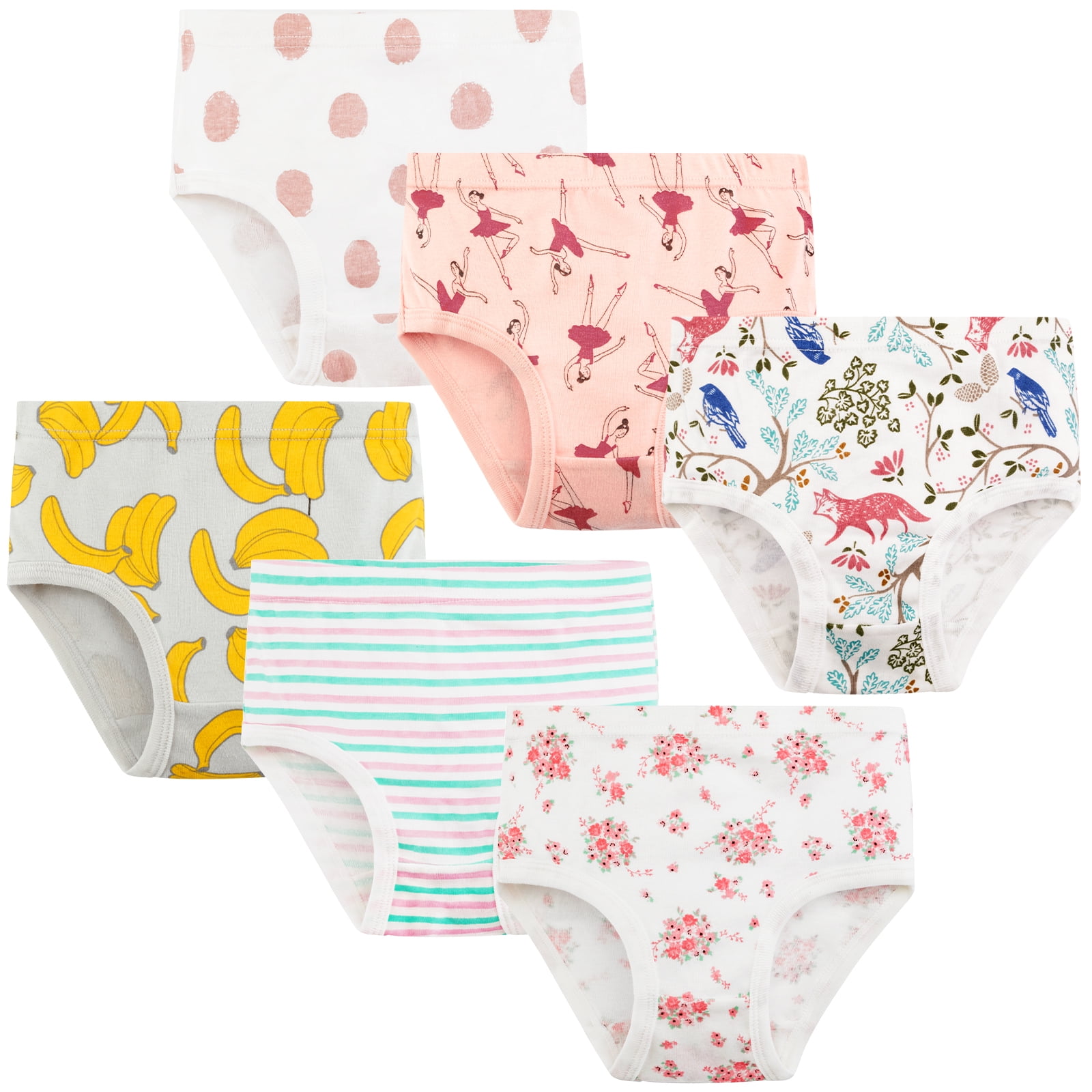 Synpos Girls Underwear Forest Collection，100% Cotton Panties for Girls ...
