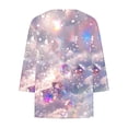 thumbnail image 3 of BSDJILFG Plus Size Spring Tops for Women,3/4 Sleeve Retro Floral Print Tunic Top,Button Up Loose Fit V-Neck Lounge Top,L-4XL, 3 of 4