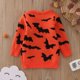 thumbnail image 5 of Gibobby Camisa&nbsp;Vaquera Otoño Invierno niños pequeños niñas manga larga estampados de Halloween suéter de punto Tops prendas de vestir para niños ropa(Anaranjado, 3-4 Años ), 5 of 5