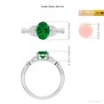 thumbnail image 5 of ANGARA Lab Grown 1.1 Ct Nature-Inspired Emerald Engagement Ring with Leaf Motifs for Women in 14K White Gold (Size-8x6mm) | May Birthstone, Anniversary Jewelry Gift for Women | Lab-Grown Emerald Ring, 5 of 8