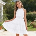thumbnail image 5 of Lullu Girls Summer Ruffle Tiered Sleeveless Dress Casual A Line Swing Dress, Sizes 5-13, 5 of 5