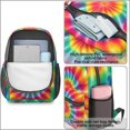 thumbnail image 4 of Pink and Blue Tie Dye Pattern 17" School Backpacks for Teens,Waterproof Oxford Fabric,S-Shape Padded Straps for School,Travel,Hiking,Camping, 4 of 6