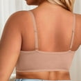 thumbnail image 4 of Wang6 Womens Front Hook Closure Bras Plus Size No Wire Seamless Everyday Bras Large Bust Demi Underwear Adjustable Strap Deep V Neck T Shirt Bra Bralettes Beige XXXL, 4 of 5