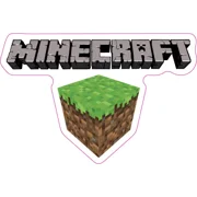 Minecraft Logo With Block Sticker Window Decal Phone Decal Water Bottle Stickers Car Decals, Laptop Sticker