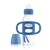 Dr. Brown's Milestones Narrow Sippy Bottle with 100% Silicone Handles, Easy-Grip Bottle with Soft Sippy Spout, 8oz/250mL, BPA Free, Blue, 6m+ 1 Pack, Blue 1 Count (Pack of 1)