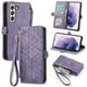 thumbnail image 1 of Funda de cuero con hebilla lateral y cremallera geométrica para Samsung Galaxy S21+ 5g (rosa), 1 of 5