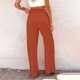 thumbnail image 4 of Pantalones palazzo de lino de cintura alta y pierna ancha para mujer, con cordón y bolsillos, 4 of 6