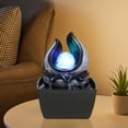thumbnail image 3 of Fuente de agua de resina perfecl con luces multicolores cascada de fuente interior, 3 of 7