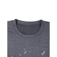 thumbnail image 4 of TWZH Women Daisy Dragonfly Print Crew Neck Long Sleeve Pockets Top, 4 of 6