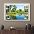 thumbnail image 2 of wall26 Canvas Print Wall Art Window View to Green Woodland Lake Nature Wilderness Photography Realism Rustic Landscape Colorful Multicolor Ultra for Living Room, Bedroom, Office - 16"x24", 2 of 5