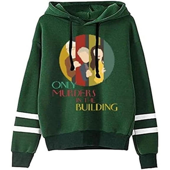 Only Murders in the Building merch hoodie unisex pocketless double-bar sleeve fashion pullover,4XL,Gray
