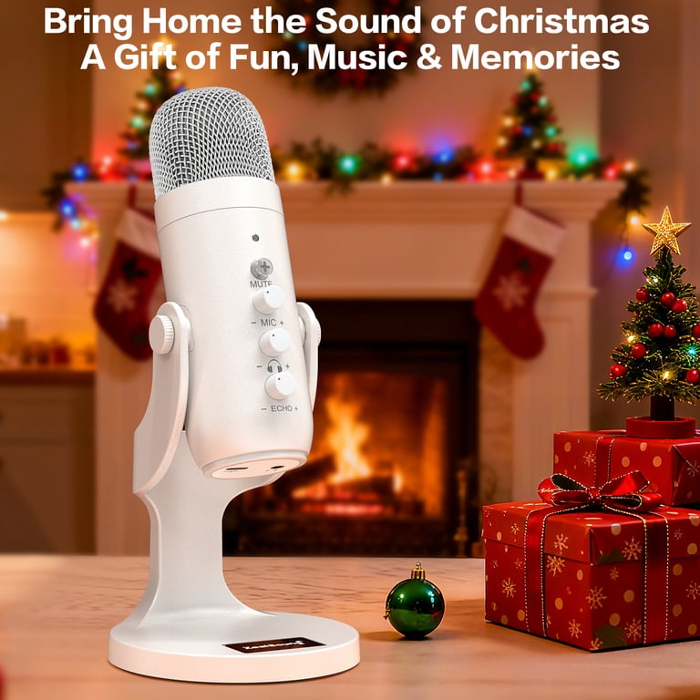 ZealSound USB Microphone with Noise Cancellation, White photo 8