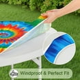 thumbnail image 5 of Colorful Rainbow Tie Dye Spiral Pattern Round Fitted Tablecloth with Elastic Edge,Dining Table Cover Waterproof,Outdoor Round Tablecloth for Camping,Dining,Indoor and Outdoor, 5 of 7