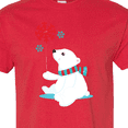 thumbnail image 4 of Inktastic Polar Bear, Bear with Scarf, Cute Bear, Snowflakes T-Shirt, 4 of 5