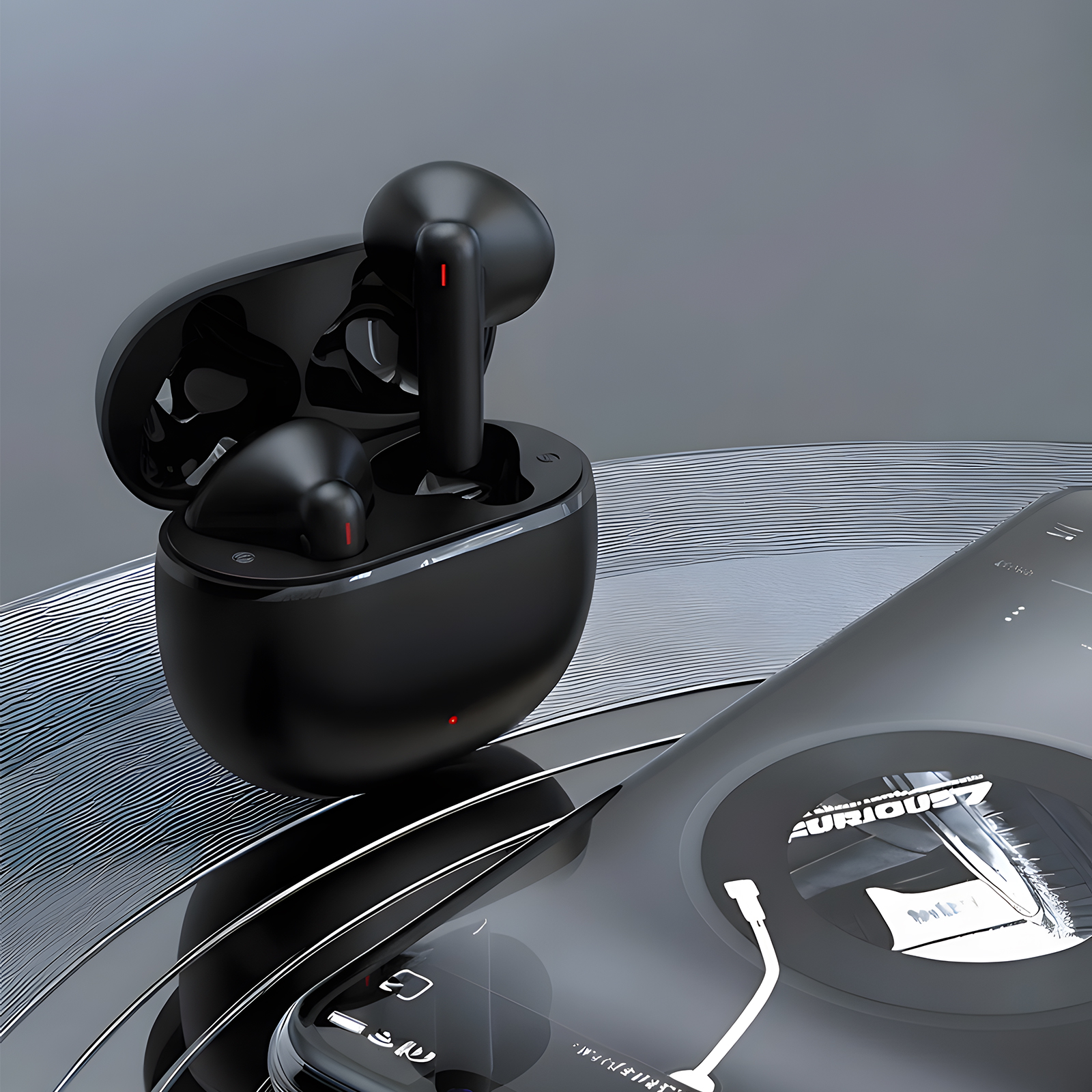 Wireless Earbuds, Bluetooth 5.4 Headphones 48H Playback Ear Buds, Lightweight, IPX7, in-Ear with Mic for iPhone/Android/iPad, with Deep Bass Stereo Headset for Gym/Running/Work,Black