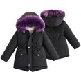 thumbnail image 6 of KYAIGUO Kids Baby Winter Jacket Long Coats for Girls,3-14Y Teen Girls Fleece Hooded Parka Coats Big Girls Mid-Length Cotton Outerwear Winter Thickened Warm Snow Jacket Cotton Coats, 6 of 7