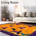 thumbnail image 2 of ODIKA 3'x5' Machine Washable Non-Slip Area Rug, Enchanted Hocus Pocus Door With Mystical Symbols And Bewitched Hat High Traffic Rug, Orange, 100984, 2 of 7