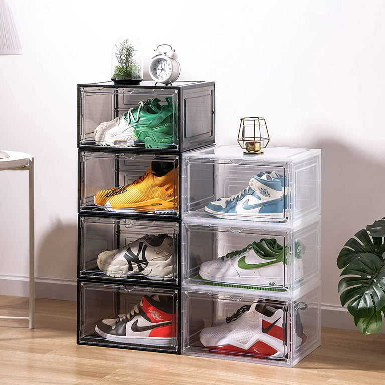 LUVHOMEE Shoe Organizer for Closet, Fits 16 Pairs, Large Shoe Box Storage  Containers, Clear Foldable…See more LUVHOMEE Shoe Organizer for Closet,  Fits