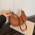 thumbnail image 2 of Likrtyny Bolso Media PU para Mujer Bolso Mano Sencillo Bolso Masa Color Sólido (marrón), 2 of 9