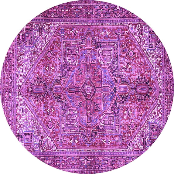 Ahgly Company Indoor Round Persian Purple Traditional Area Rugs, 7' Round