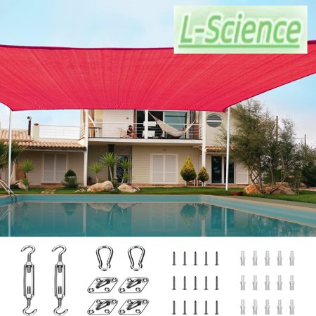 185GSM Sun Shade Sail Canopy Square 98% UV-Blocked for Patio Outdoor Activities Hardware Kit