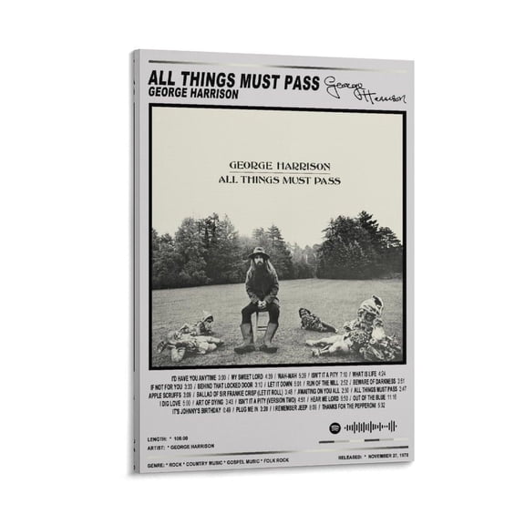 George Harrison All Things Must Pass Music Cover Canvas Poster Wall Decorative Art Painting Living Room Bedroom Decoration Gift