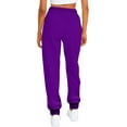thumbnail image 3 of Cindysus Womens Cinch Bottom Sweatpants High Waisted Athletic Workout Joggers Lounge Pants Activewear with Pockets Purple 2XL, 3 of 3