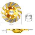 thumbnail image 2 of 4 Pouces Béton Pierre Céramique Turbo Diamant Meule à Coupe, 12 Segs Lourds Meuleuse d'Angle Roues pour Meuleuse d'Angle (Jaune), 2 of 7