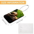 thumbnail image 5 of Snails Square PU Leather Luggage Tags, 2 Pack, with Privacy Cover and Stainless Steel Ring - Suitable for Travel, Backpack, Handbag - Bag Tags, Handbag Tags, 5 of 7