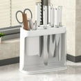 thumbnail image 2 of Yoloke Multifunctional Kitchen Knife Rack, Yellow, White, or Gray Plastic Utensil Organizer with Cylinder Design for Storing Knives, forks, and Spoons - Durable and Easy to Clean, 2 of 5