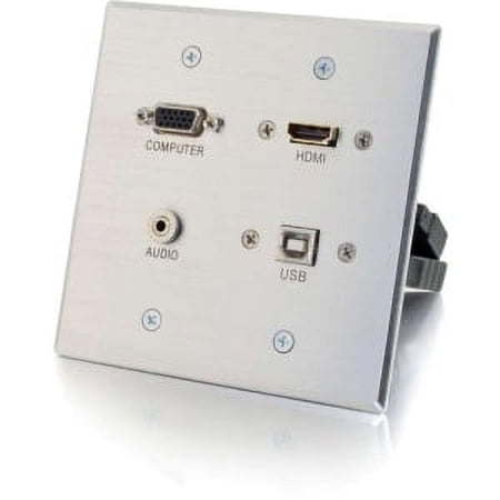 C2G HDMI VGA 3.5mm and USB Pass Through Double Gang Wall Plate - Aluminum - mounting plate price history on PriceWatchPro