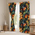 thumbnail image 3 of Manfei Boho Bohemian Floral Black Out Curtains,Colorful Rustic FlowerCurtains Pack of 2 (42x63 Each),Orange Green Black Bedroom Curtains For Boys,Microfiber Bedroom Decor, 3 of 6