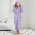 thumbnail image 5 of Towmus Women Onesies Fluffy Fleece Jumpsuits Sleepwear Plus Size Hooded Sets Pajamas Adult Winter Warm Pajamas Homewear Christmas with Pockets, 5 of 8