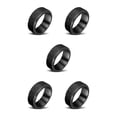 thumbnail image 1 of ZLight Ring Stainless Steel Rotating for Spinning Men Decompression Hand Jewelry 6mm Anti Stress Fashion Rust-proof Spinner Size 9 5Set, 1 of 6