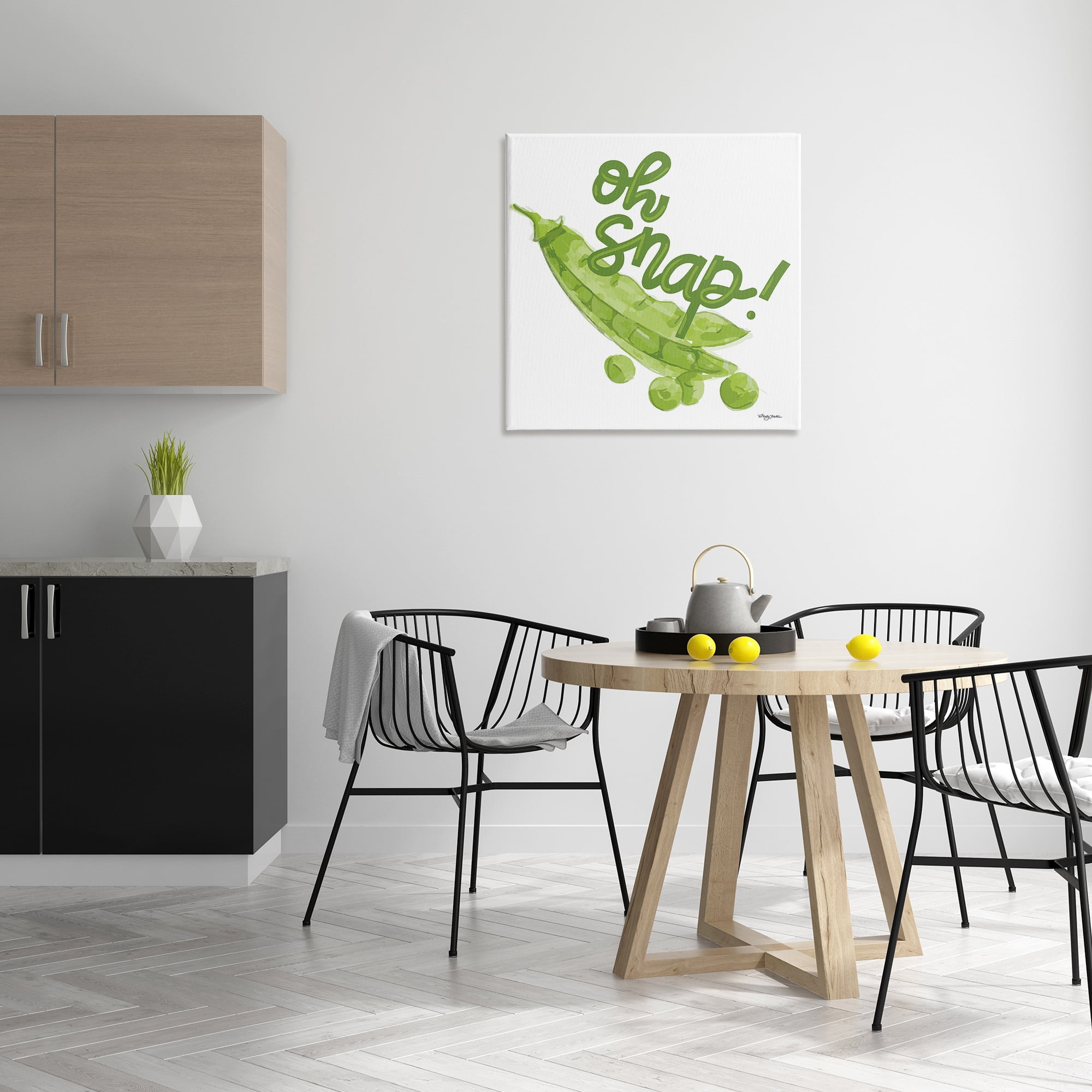 Stupell Industries Oh Snap with Peas Food & Beverage Painting Gallery Wrapped Canvas Art Print Wall Art, 30 x 30