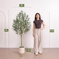 thumbnail image 6 of Artificial Olive Tree 6ft, Tall Faux Olive Trees with Planter, Potted Large Artificial Plants Indoor - Realistic Leaves & Fruits, Silk Fake Tree for Home Office Decor, 6 of 6