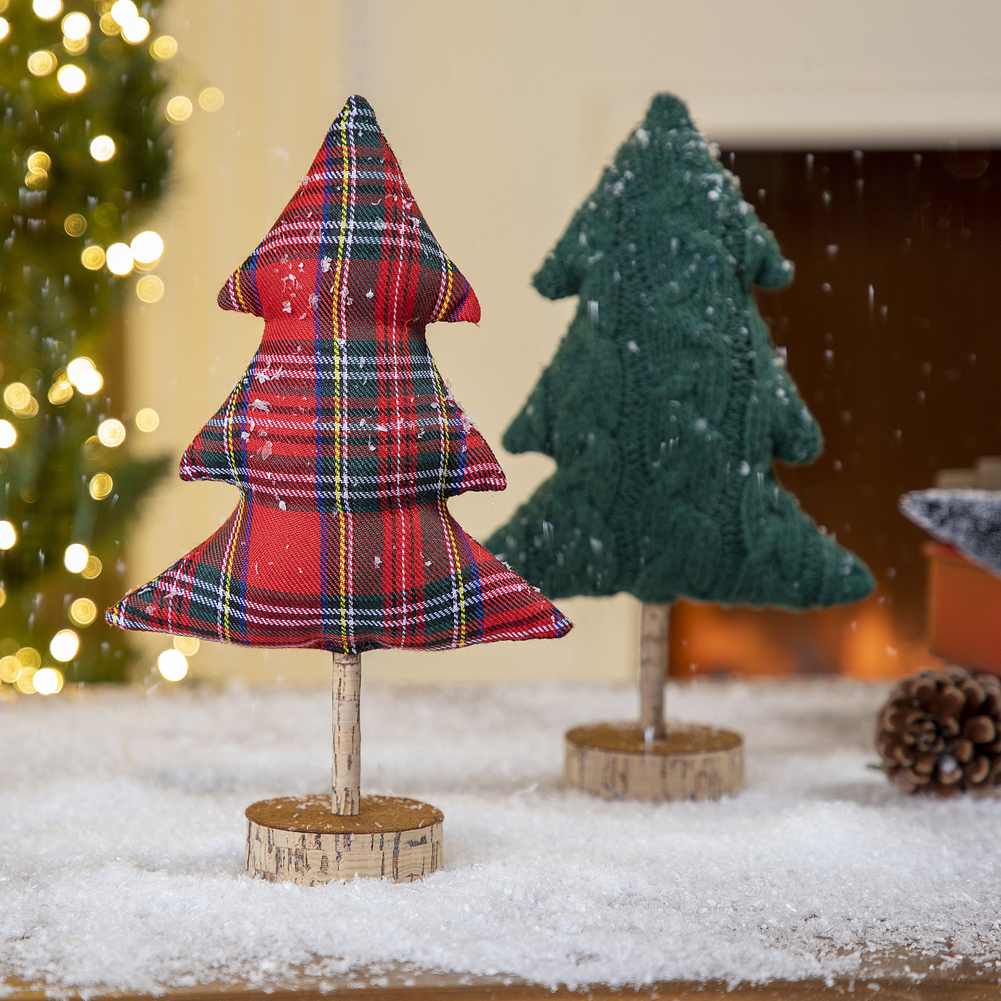 Holiday Time Large Fabric Tree Set of 2; Christmas Tabletop Décor - image 3 of 11