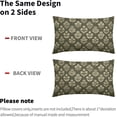 thumbnail image 4 of Olive Green Pillow Covers 12x20 Inch Set of 2, Cream Floral Block Print Pattern Lumbar Decorative Throw Pillowcases Outdoor Farmhouse Rectangle Cushion Covers Spring Summer Sofa Couch Bed Decor, 4 of 6