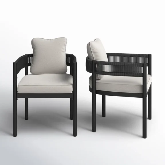 EVERITE Outdoor Steel Wicker Dining Stool (Set of 2),Heavy-Duty Patio Bar Seating,Beige