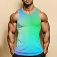 thumbnail image 6 of S-5X Mens Big & Tall Tank Tops Plus Size Sleeveless Crewneck Shirts Casual Pullover Gradient Printed Slim Athletic Workout Running Undershirts Vests, 6 of 7