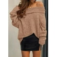 thumbnail image 5 of PRETTYGARDEN Women's Sweaters Spring Off The Shoulder Long Sleeve Top Outfits Loose Knitted Winter Pullover, 5 of 8